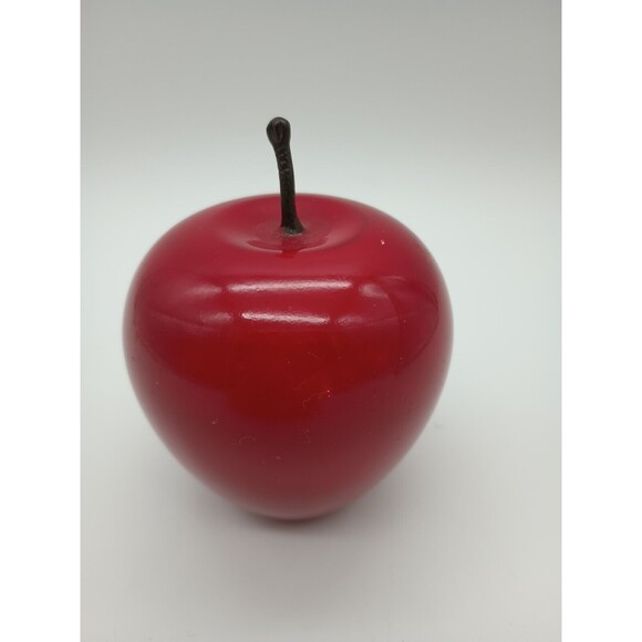 Red Apple Paperweight Marble Alabaster Stone unmarked, Teacher Appreciation - Picture 4 of 9